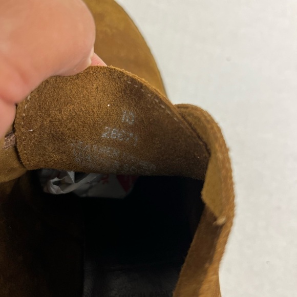 J.CREW Italian leather Lagenlook Suede Leather Platform Wedge Ankle Brown 10 - Picture 7 of 10